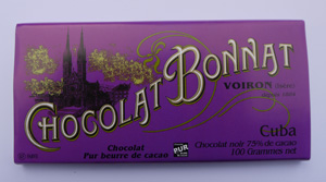 Schokolade - Bonnat  : Plantagenschokolade  Cuba 75%, 100g