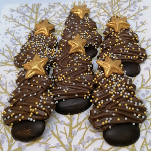 Süßes - Süsses  : Weihnachten, Weihnachtsbäume mit Goldstern,100g